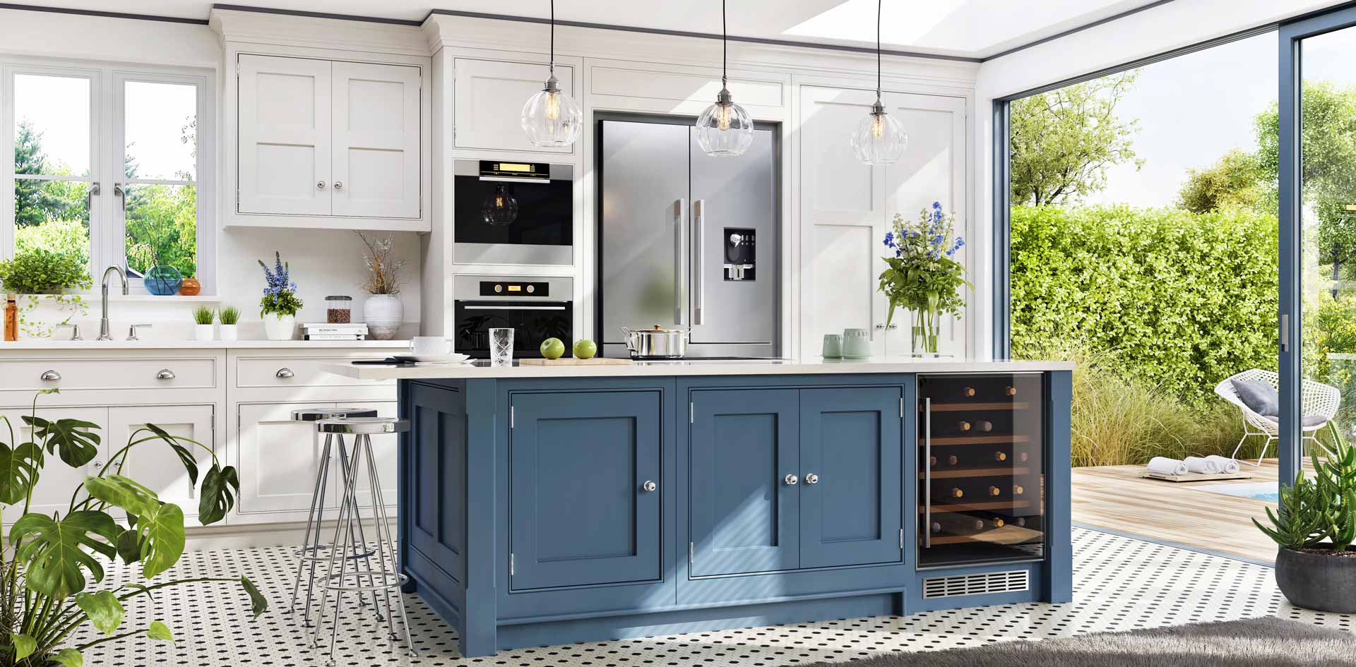 Kitchen with stainless steel appliances and lots of natural light